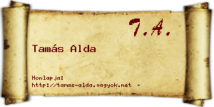 Tamás Alda névjegykártya